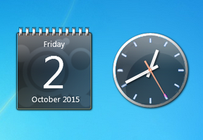 Aero X Blue Clock And Calendar
