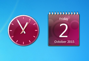 Aero X Pink Clock And Calendar