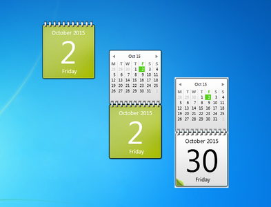 Lime Green Calendar Gadget for Windows 7 